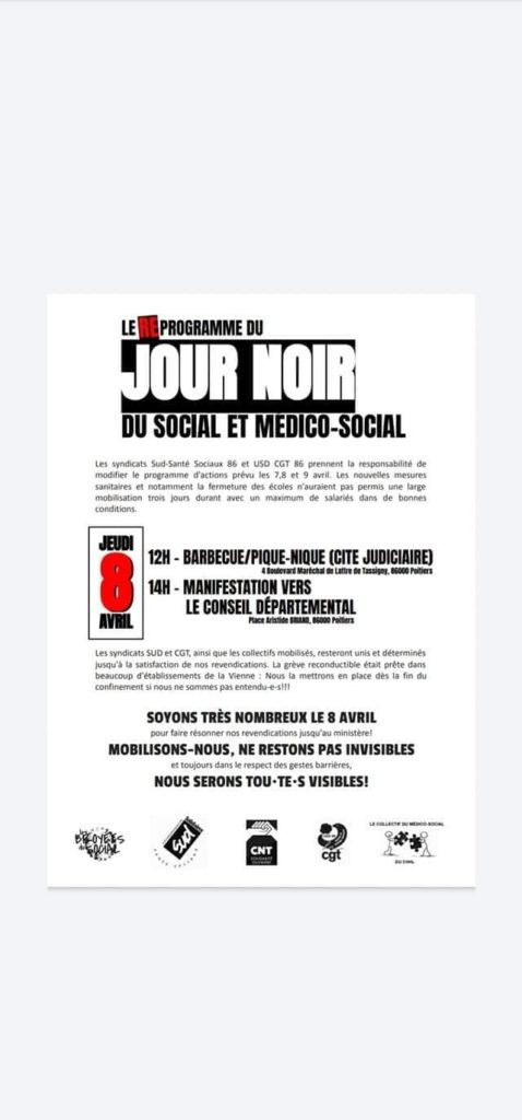 Jour noir du social et médico social 08/04/2021